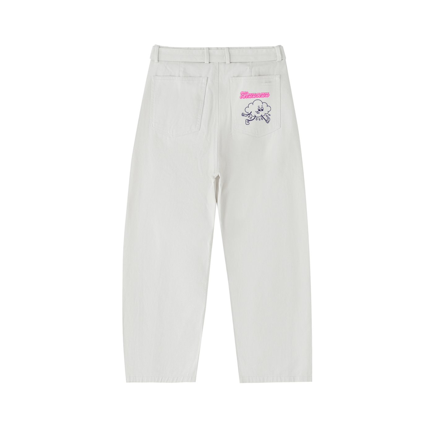 Belted Curved-Blade Pants