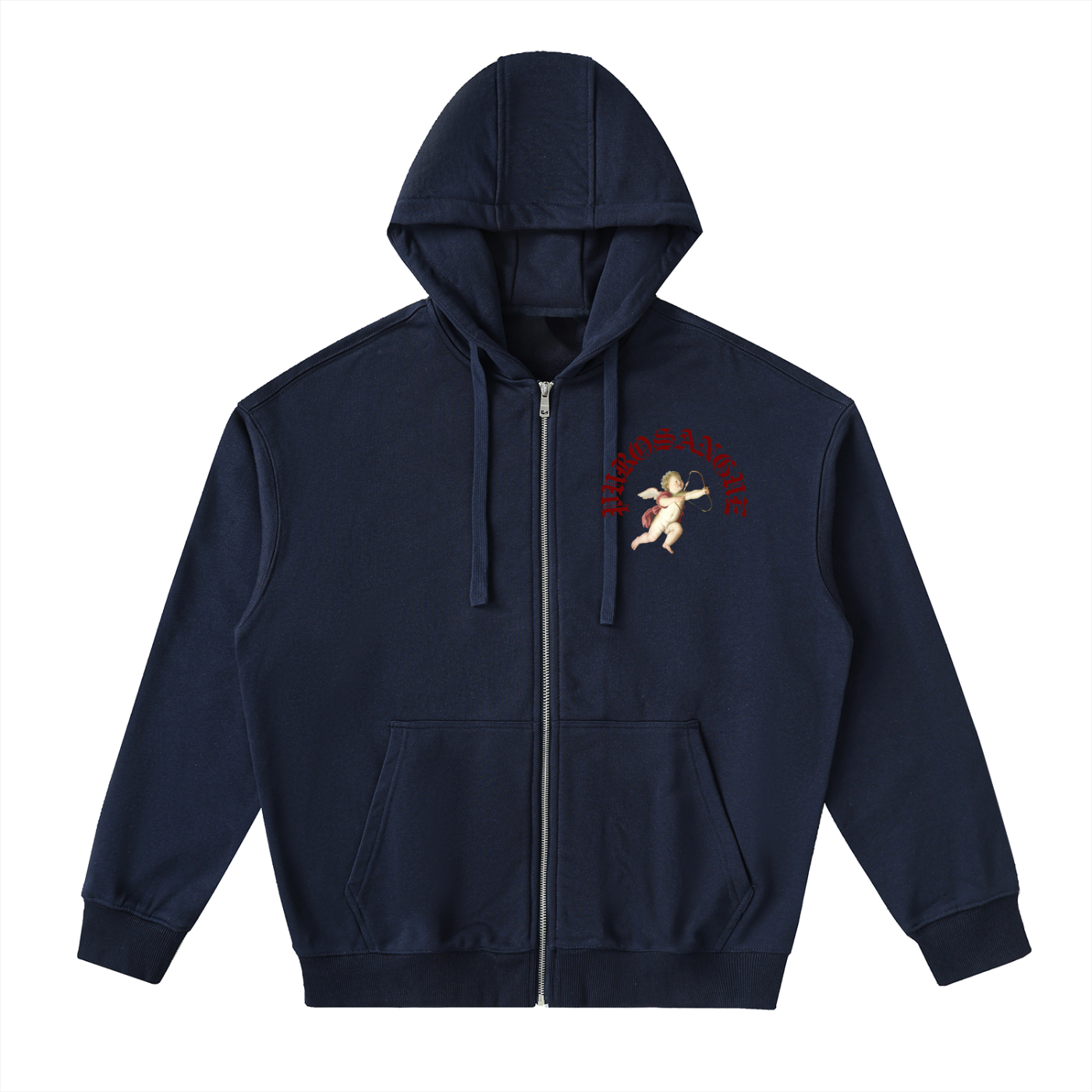 Drop-Shoulder Zip Up Hoodie
