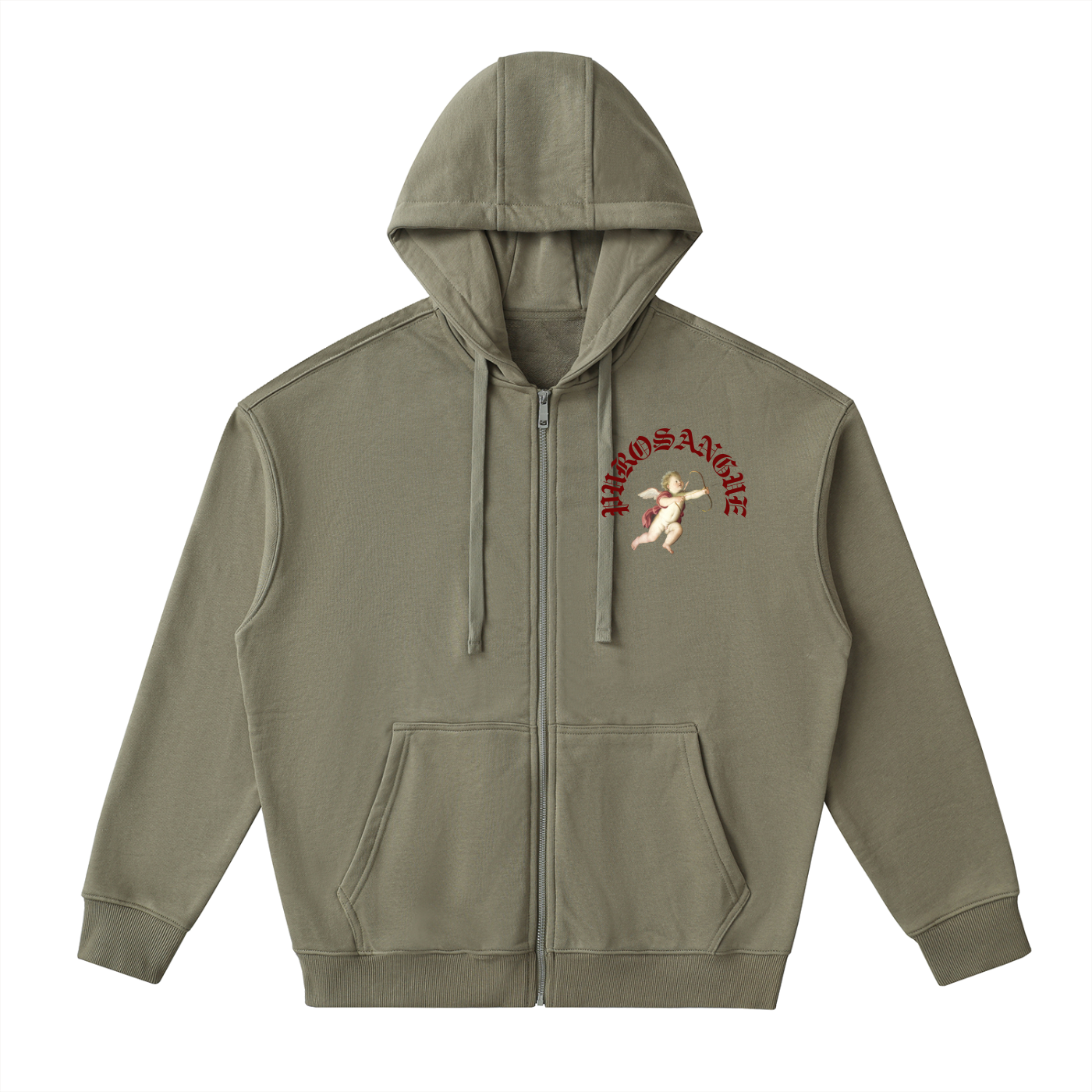 Drop-Shoulder Zip Up Hoodie