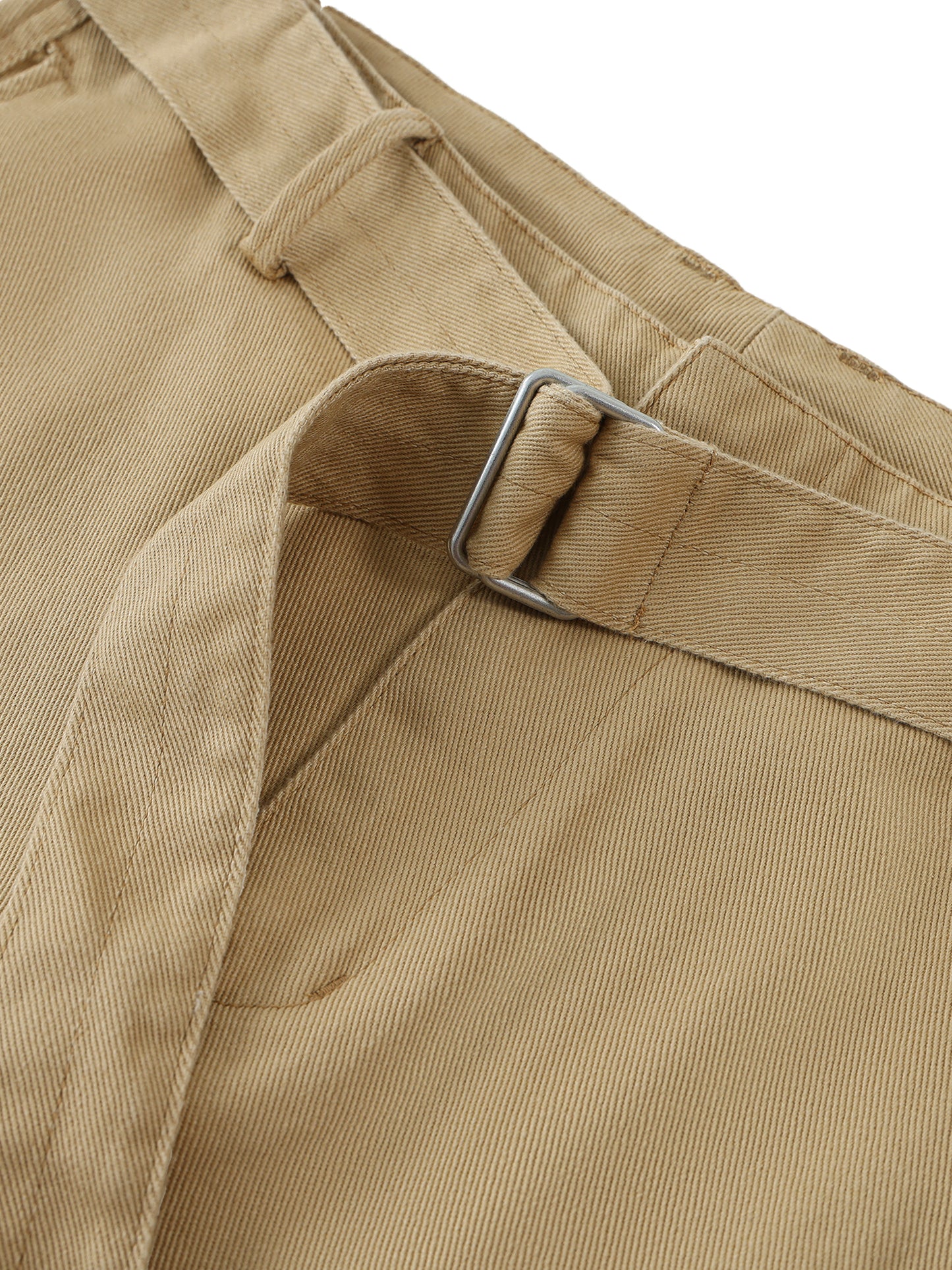 Belted Curved-Blade Pants
